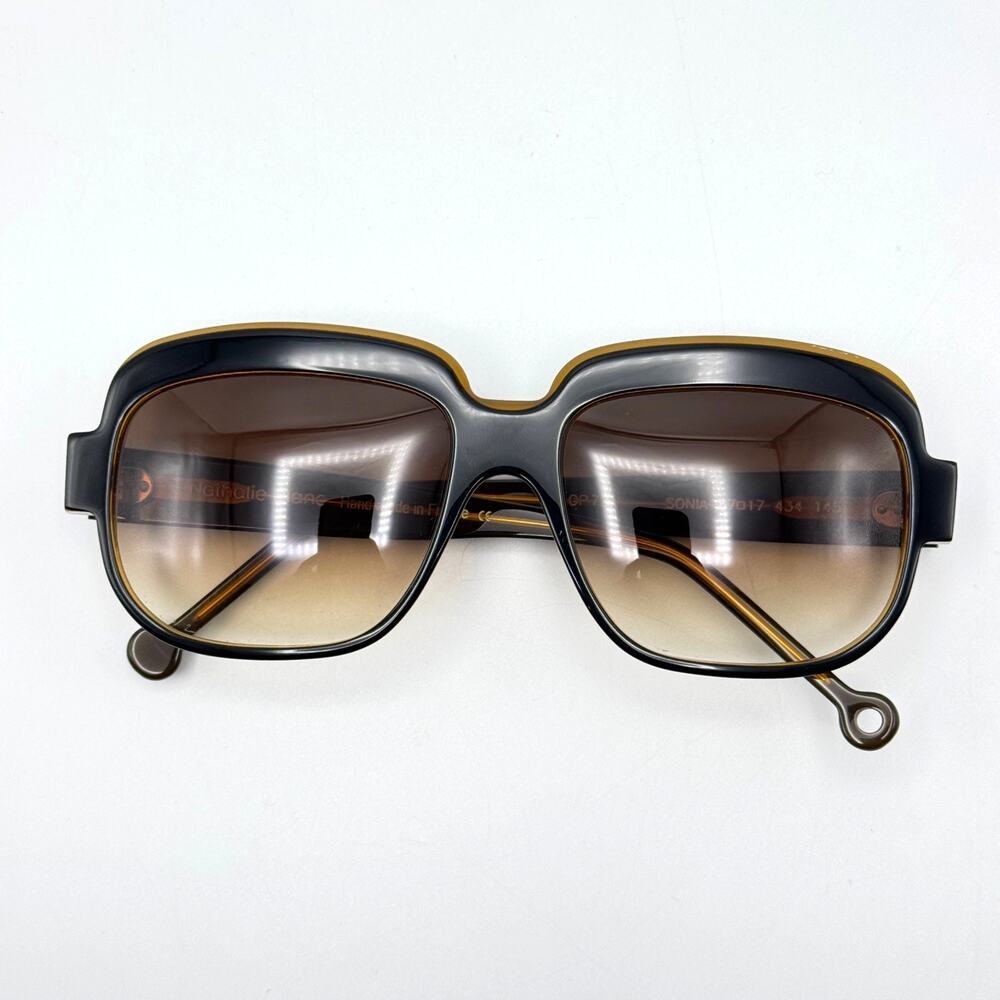 Nathalie Blanc Sunglasses Sonia C434 Black Brown Square Gradient Lens 57-17-145